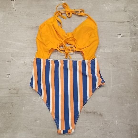 💕CUPSHE💕 Kylie Halter Lace Up One Piece Swimsuit - Picture 7 of 10